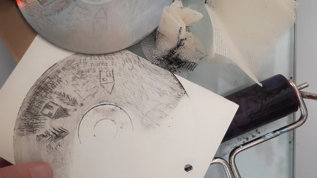 D wie Druckwerkstatt: Tiefdruck mit CDs