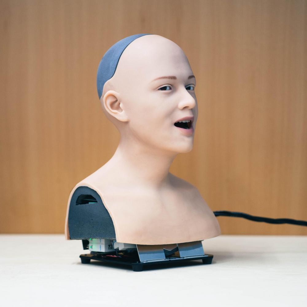 Bild zur Veranstaltung - Roboterkopf im Bibliotheksherz – Mensch und Maschine im Gespräch